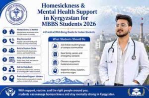 Read more about the article Homesickness & Mental Health Support in Kyrgyzstan for MBBS Students 2026
